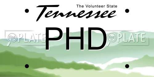 PHD Tennessee License Plate