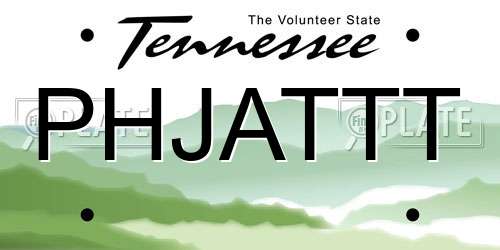 PHJATTT Tennessee License Plate