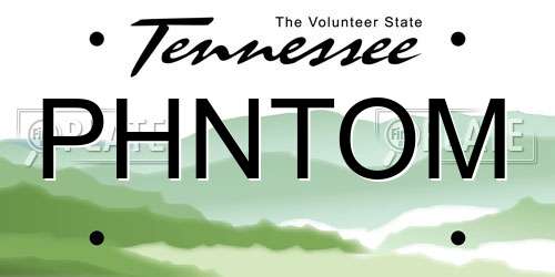 PHNTOM Tennessee License Plate