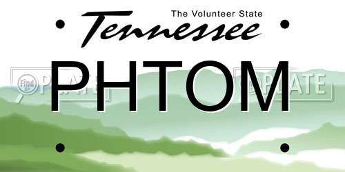 PHTOM Tennessee License Plate