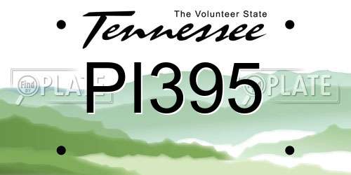 PI395 Tennessee License Plate
