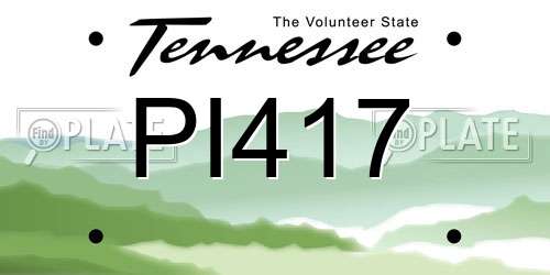 PI417 Tennessee License Plate