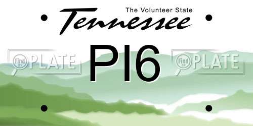 PI6 Tennessee License Plate