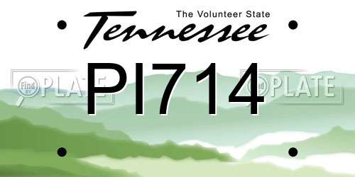 PI714 Tennessee License Plate