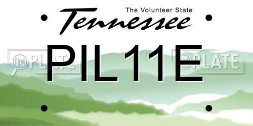 PIL11E Tennessee License Plate