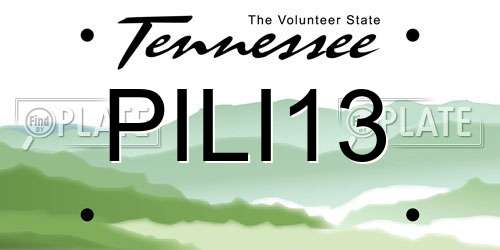 PILI13 Tennessee License Plate