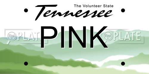 PINK Tennessee License Plate