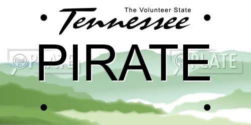 PIRATE Tennessee License Plate