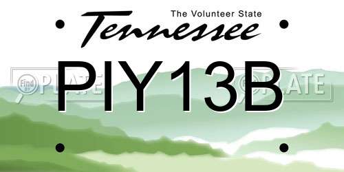PIY13B Tennessee License Plate