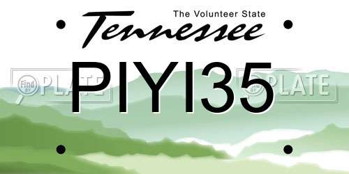 PIYI35 Tennessee License Plate