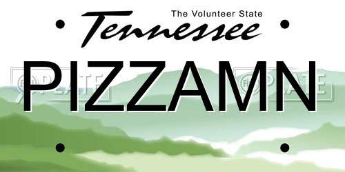 PIZZAMN Tennessee License Plate