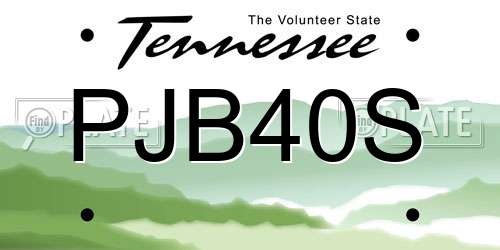 PJB40S Tennessee License Plate