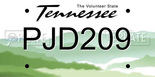 PJD209 Tennessee License Plate