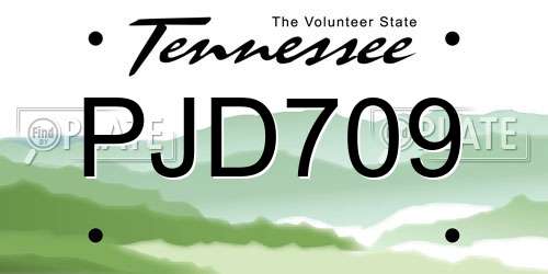 PJD709 Tennessee License Plate