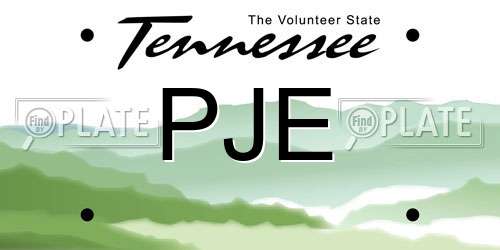 PJE Tennessee License Plate