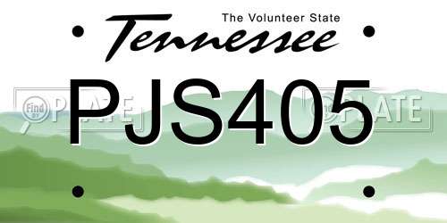 PJS405 Tennessee License Plate