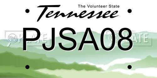 PJSA08 Tennessee License Plate