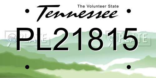 PL21815 Tennessee License Plate