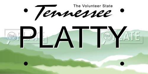 PLATTY Tennessee License Plate