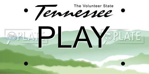 PLAY Tennessee License Plate