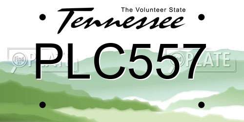PLC557 Tennessee License Plate