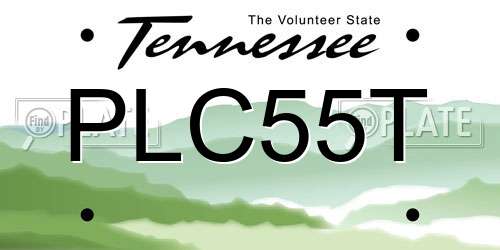 PLC55T Tennessee License Plate