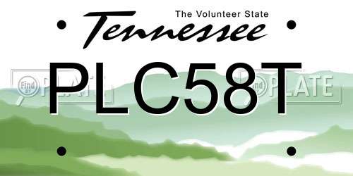 PLC58T Tennessee License Plate