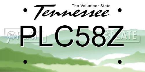PLC58Z Tennessee License Plate