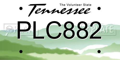 PLC882 Tennessee License Plate