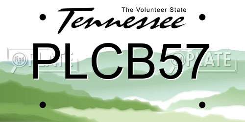 PLCB57 Tennessee License Plate