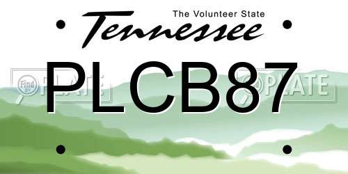 PLCB87 Tennessee License Plate