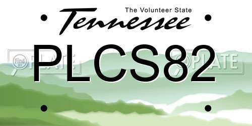 PLCS82 Tennessee License Plate