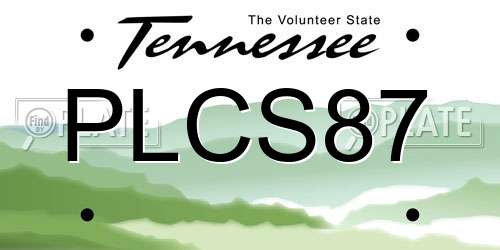 PLCS87 Tennessee License Plate