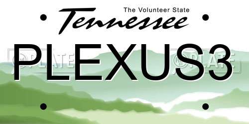 PLEXUS3 Tennessee License Plate