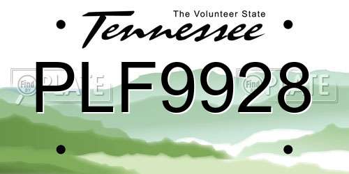 PLF9928 Tennessee License Plate