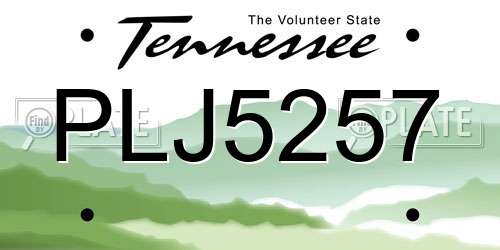 PLJ5257 Tennessee License Plate
