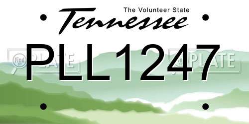 PLL1247 Tennessee License Plate