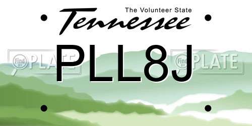 PLL8J Tennessee License Plate