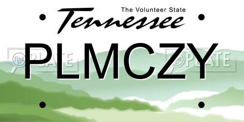 PLMCZY Tennessee License Plate