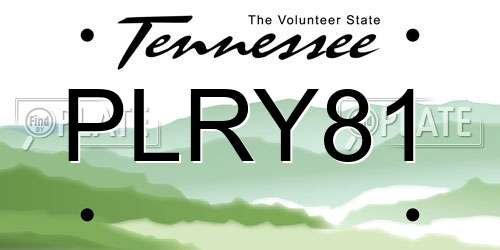 PLRY81 Tennessee License Plate