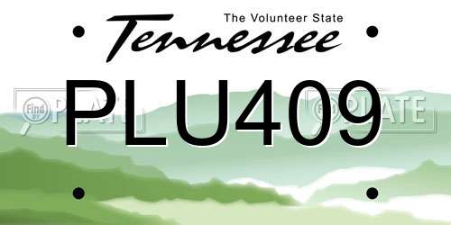 PLU409 Tennessee License Plate