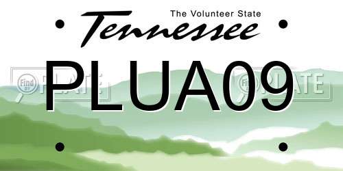 PLUA09 Tennessee License Plate