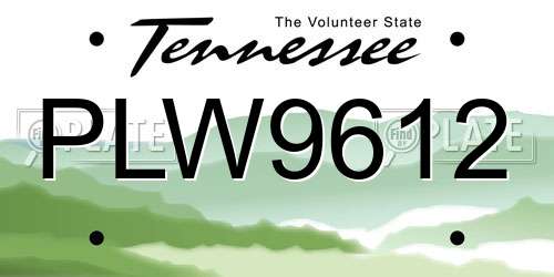 PLW9612 Tennessee License Plate