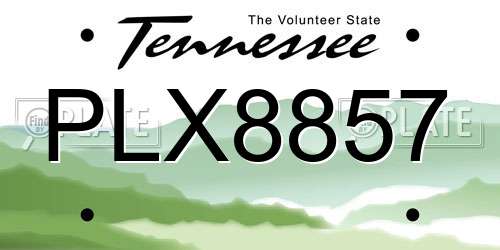 PLX8857 Tennessee License Plate