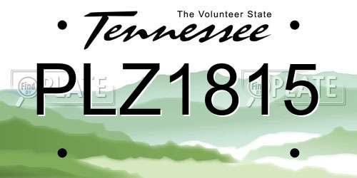 PLZ1815 Tennessee License Plate