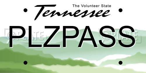 PLZPASS Tennessee License Plate