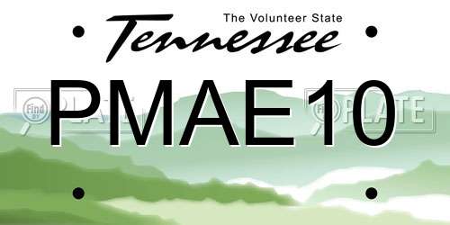 PMAE10 Tennessee License Plate