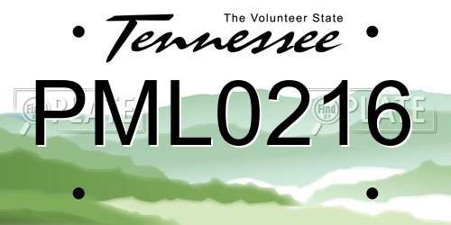 PML0216 Tennessee License Plate