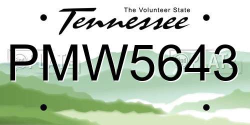 PMW5643 Tennessee License Plate