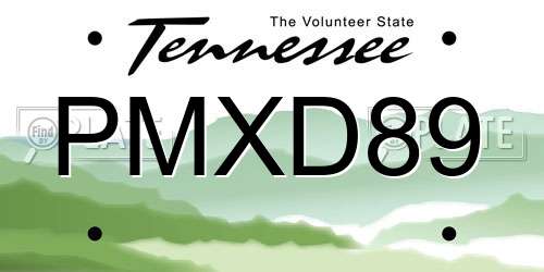PMXD89 Tennessee License Plate